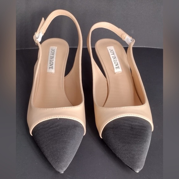 Joy in love Women's Black and Tan Slingback Heels size 8 brand new w/out box - Picture 1 of 6